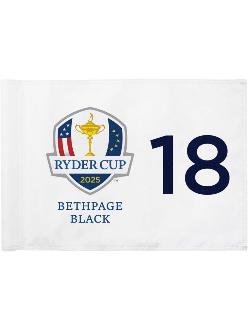 2025 Team Cup Golf Flag - 14x20 in, White, Durable Sleeve, Perfect for Events